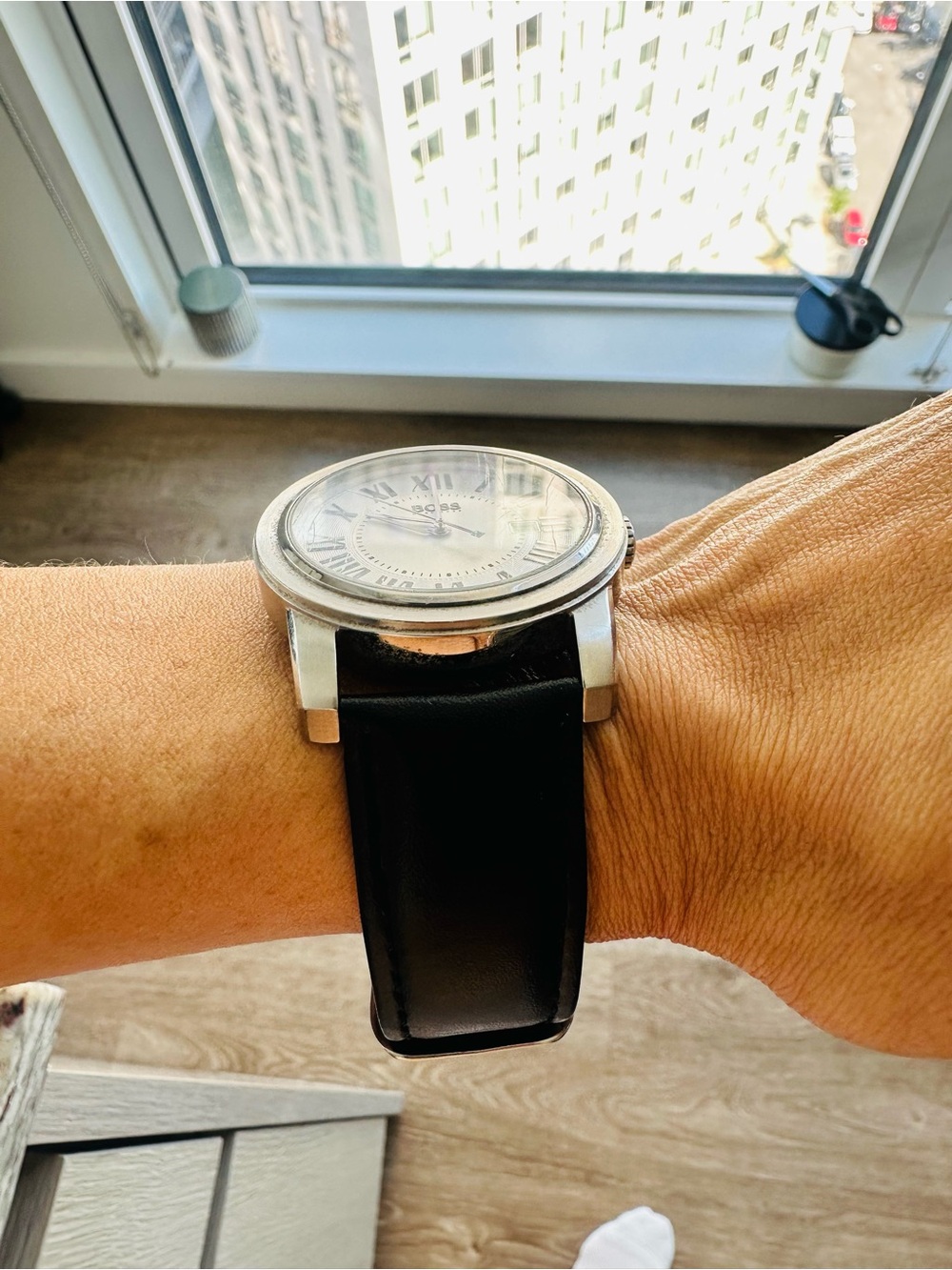 Boss Stainless Steel Watch with Black Leather Strap - Picture 6 of 10